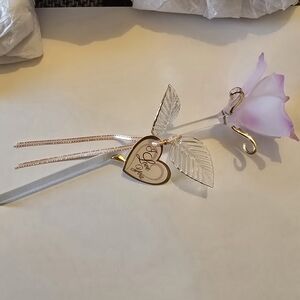 Elegant Glass Rose with Gold Accents